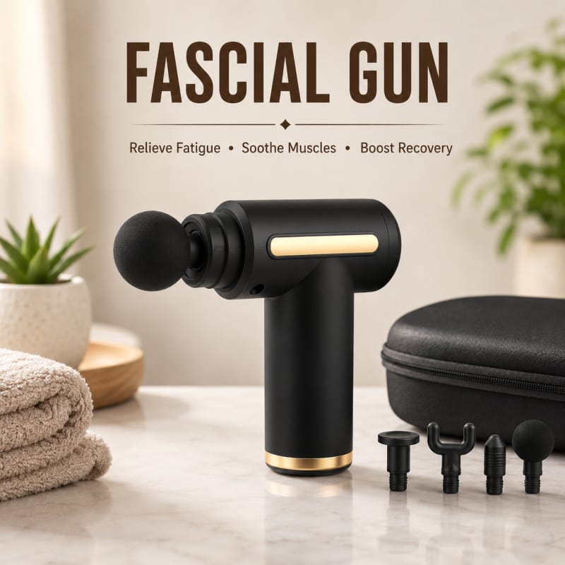 5-in-1 Electric Massage Gun | Deep Tissue Muscle Massager | 6 Speed Levels | 4 Massage Heads
