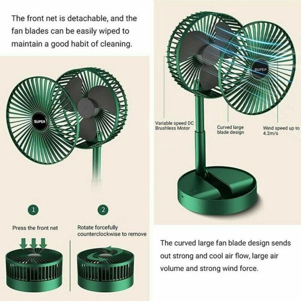 Rechargeable Folding Table Fan